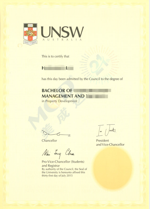 澳洲新南威尔士大学毕业证